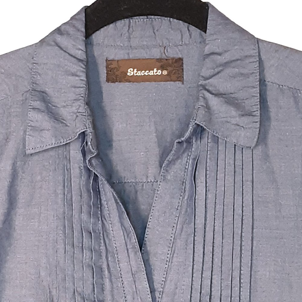 Chambray Belted Button Front Top - image 4